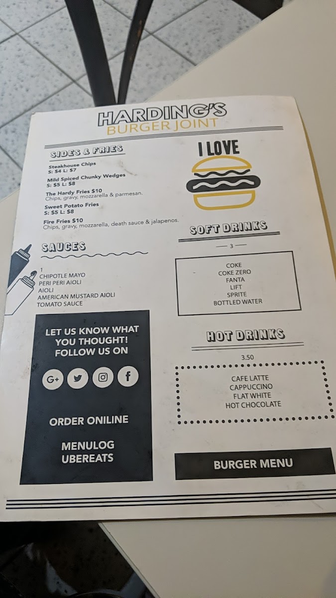 Menu Harding's Burger Joint-9