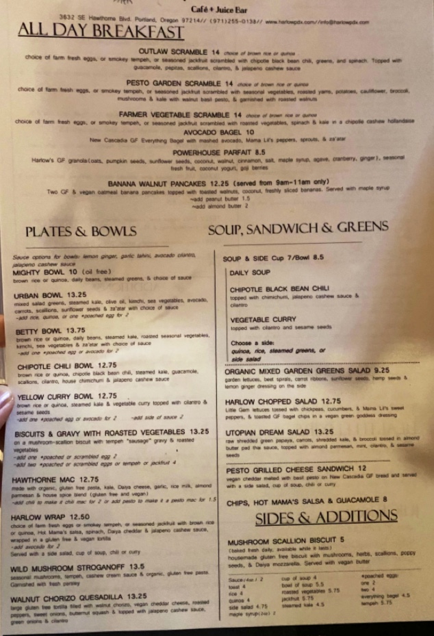 Menu Harlow-2