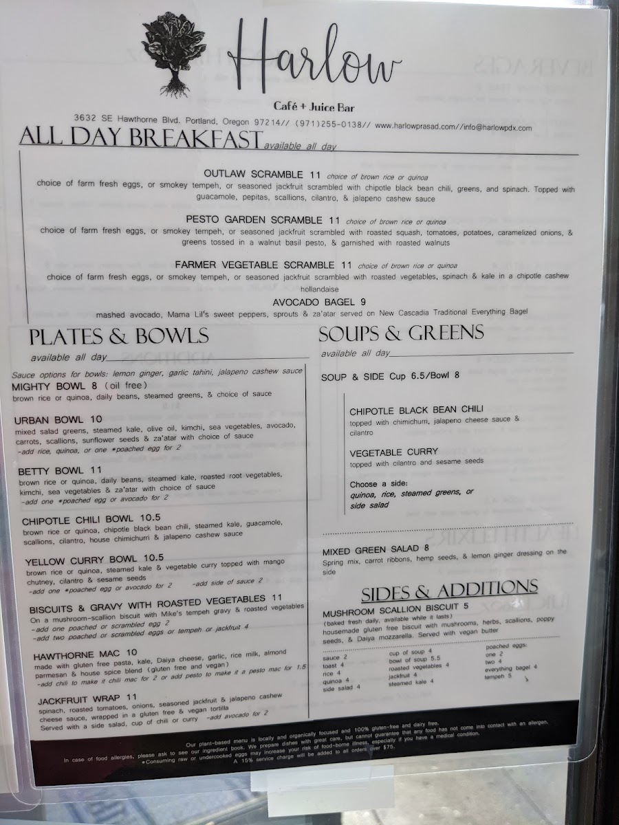 Menu Harlow-5