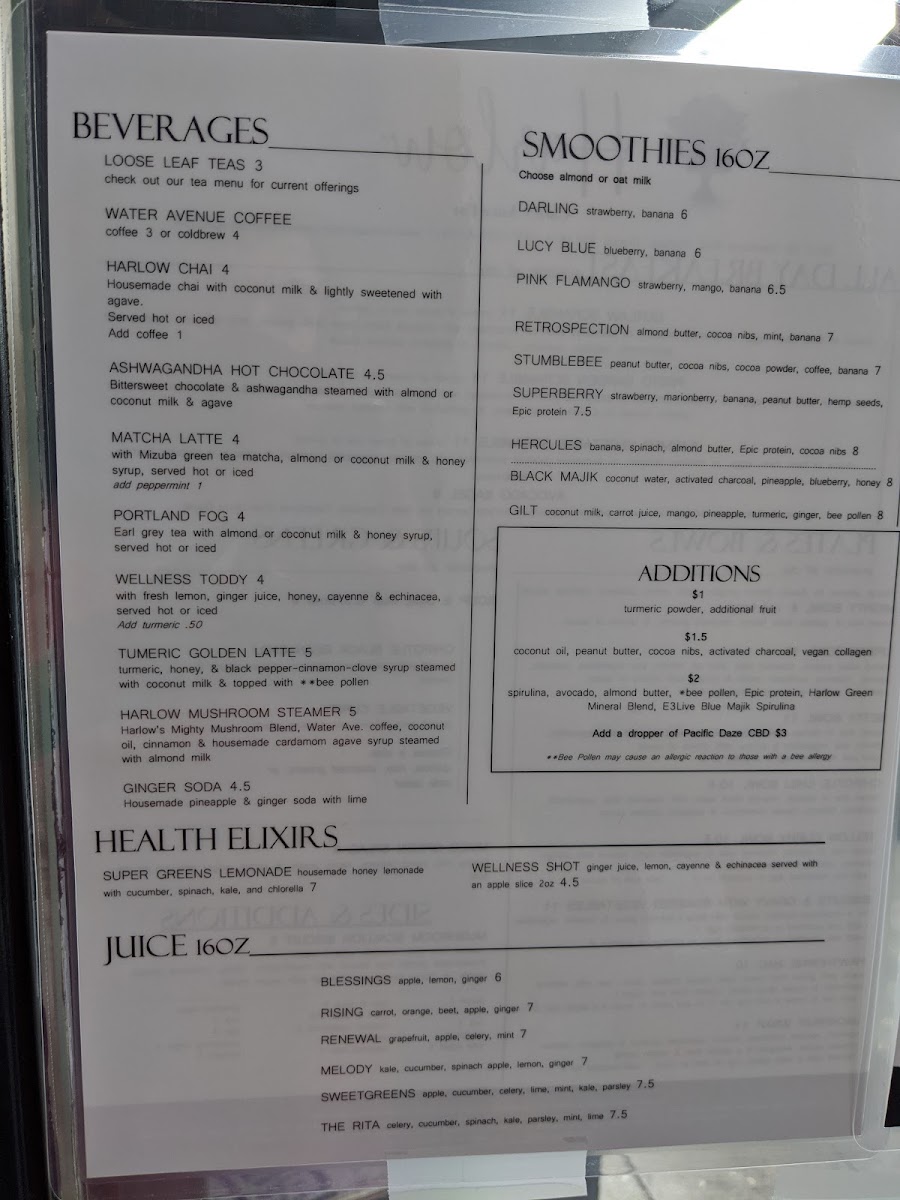 Menu Harlow-7