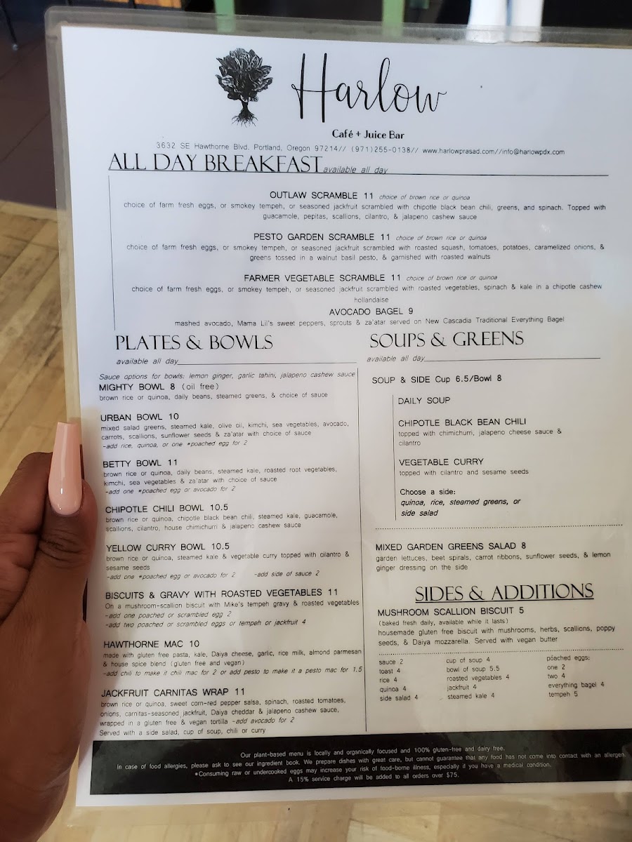 Menu Harlow-8