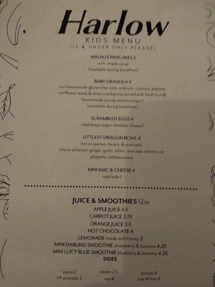 Menu Harlow-9