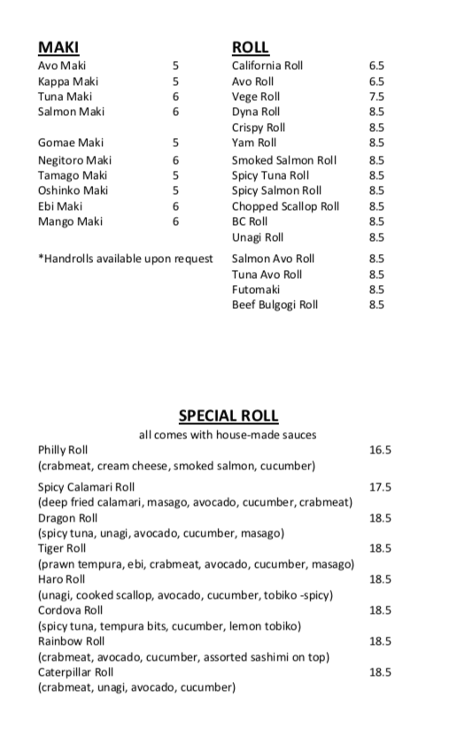 Menu Haro Sushi-1