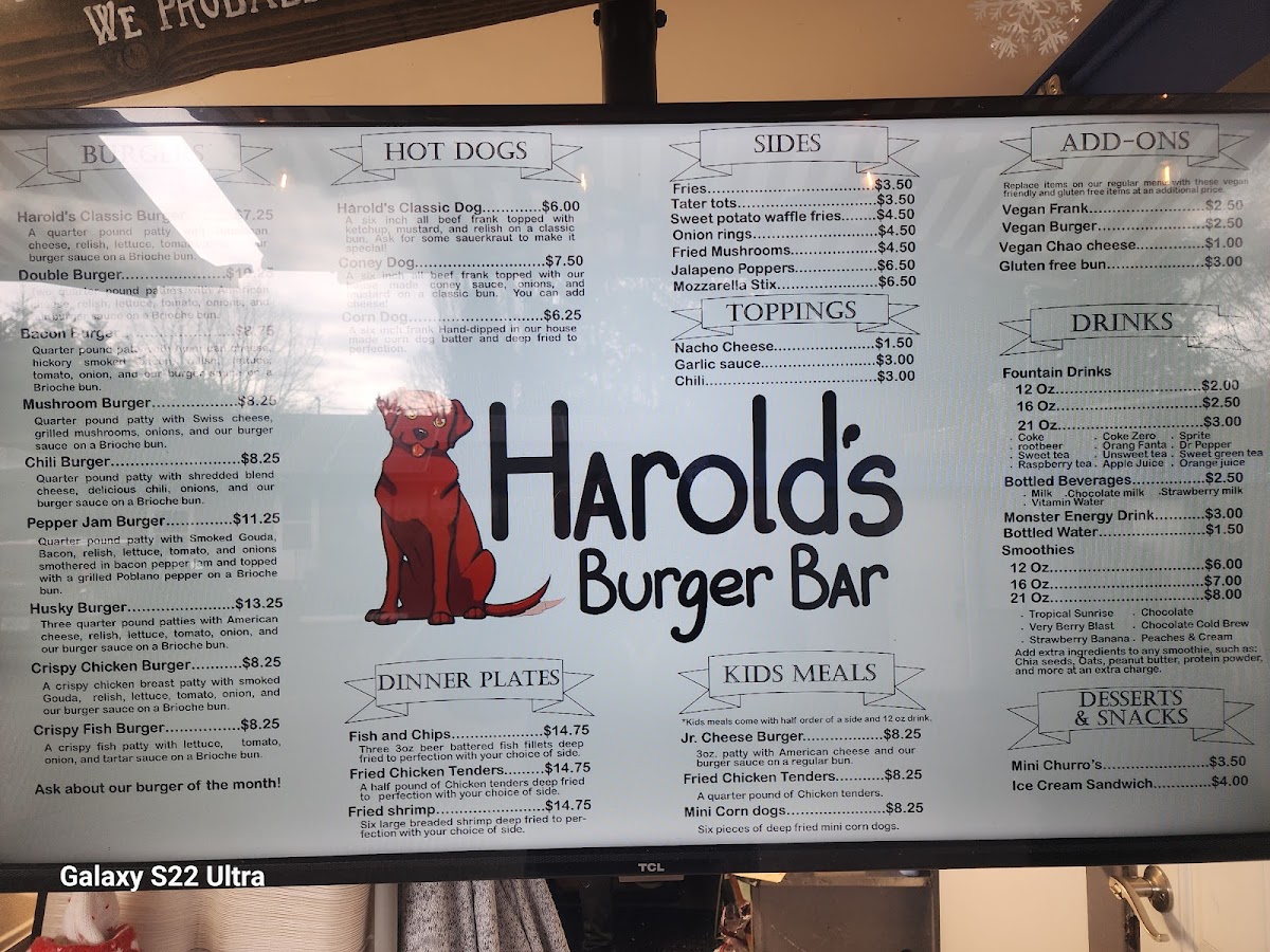 Menu Harold's Burger Bar-10