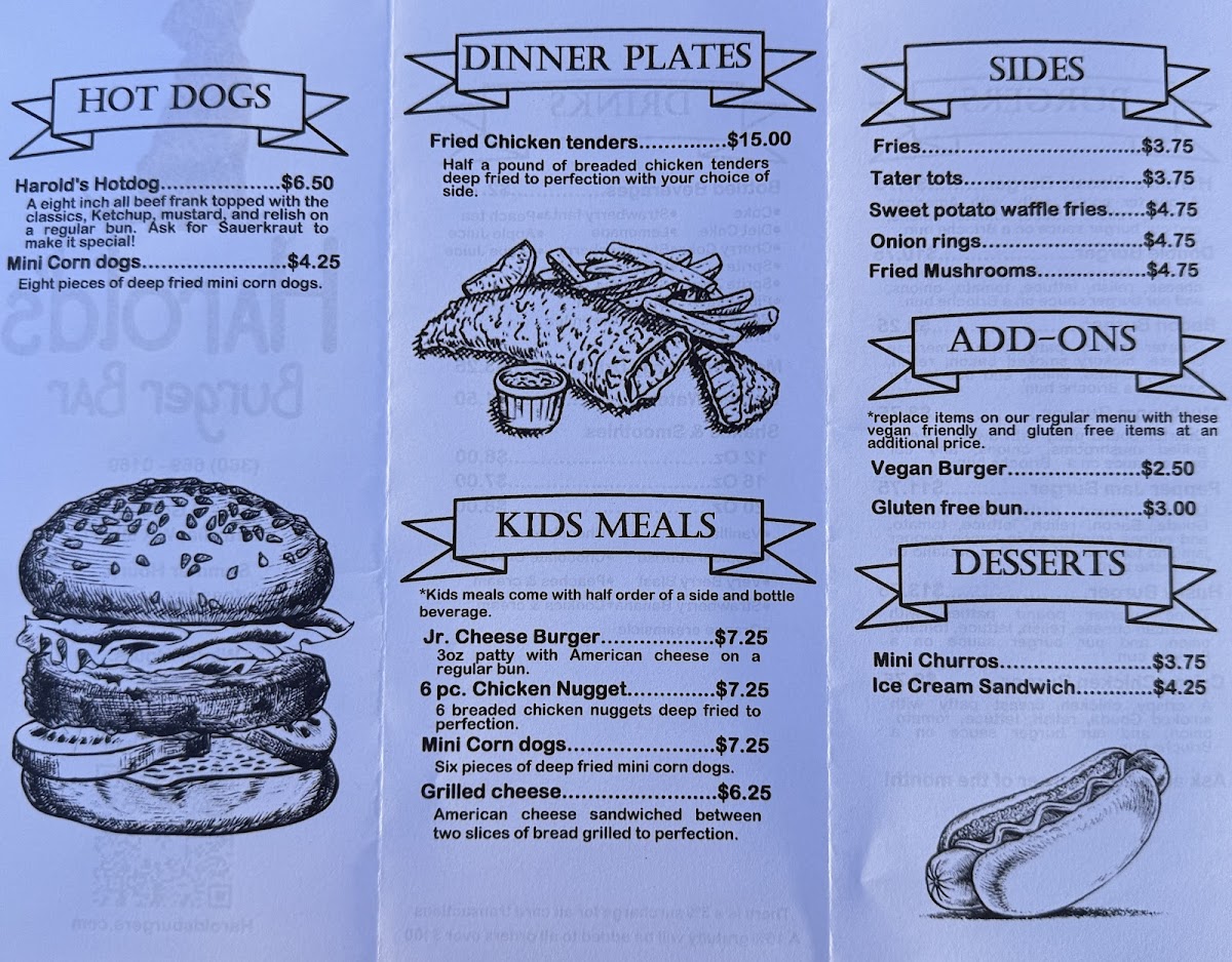 Menu Harold's Burger Bar-2