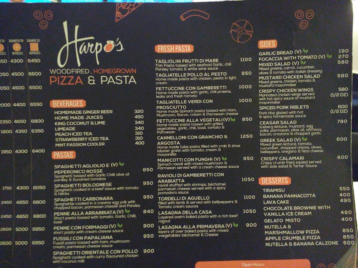 Menu Harpos Pizza And Pasta Nugegoda-4