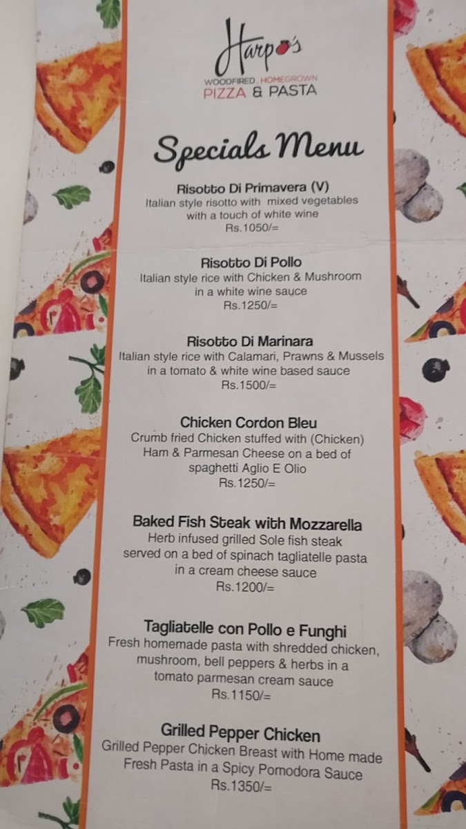 Menu Harpos Pizza And Pasta Nugegoda-6
