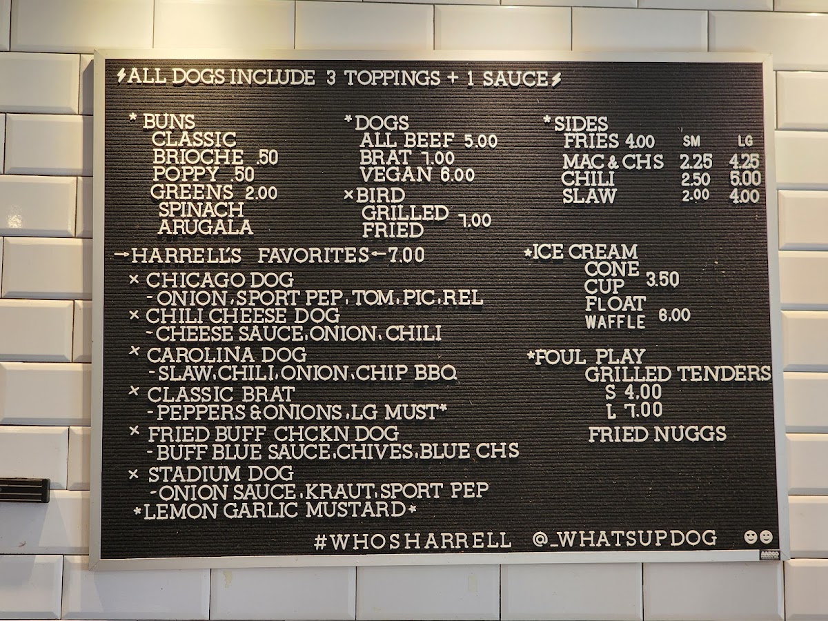 Menu Harrell's Hot Dogs + Cold Cones-1