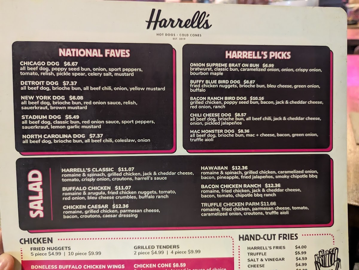 Menu Harrell's Hot Dogs + Cold Cones-2