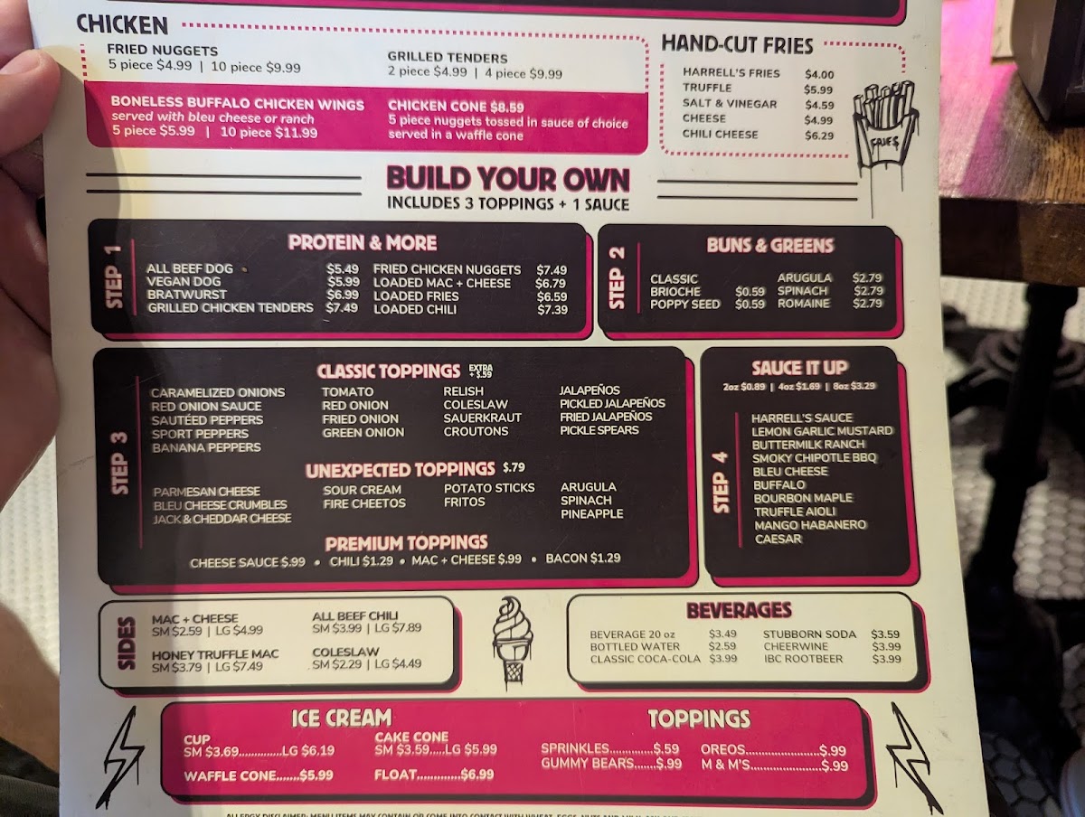 Menu Harrell's Hot Dogs + Cold Cones-4