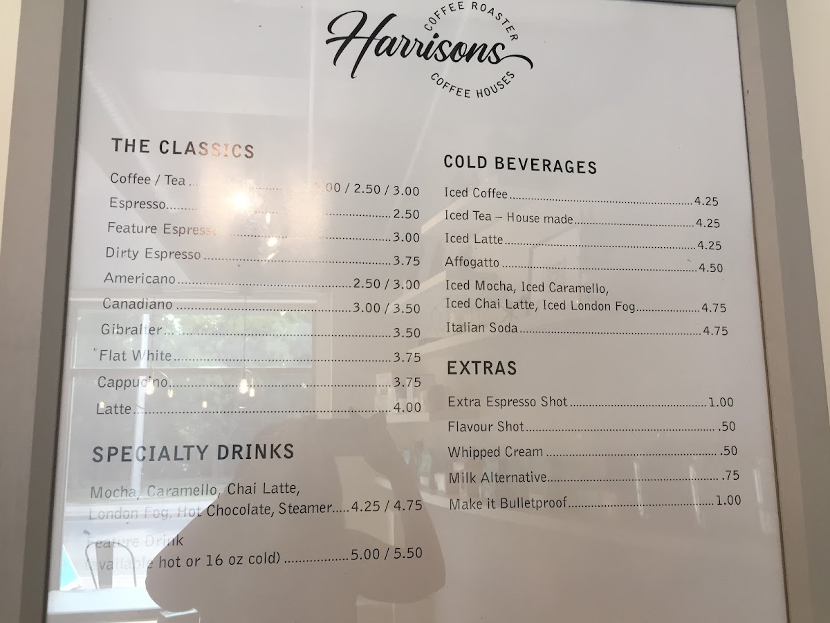 Menu Harrisons Coffee Co-1