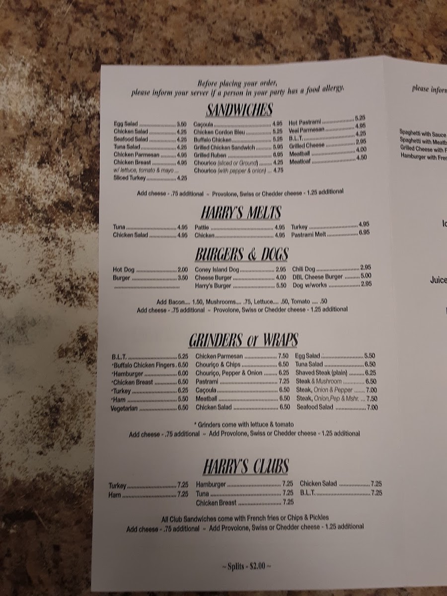 Menu Harry's Restaurant-5