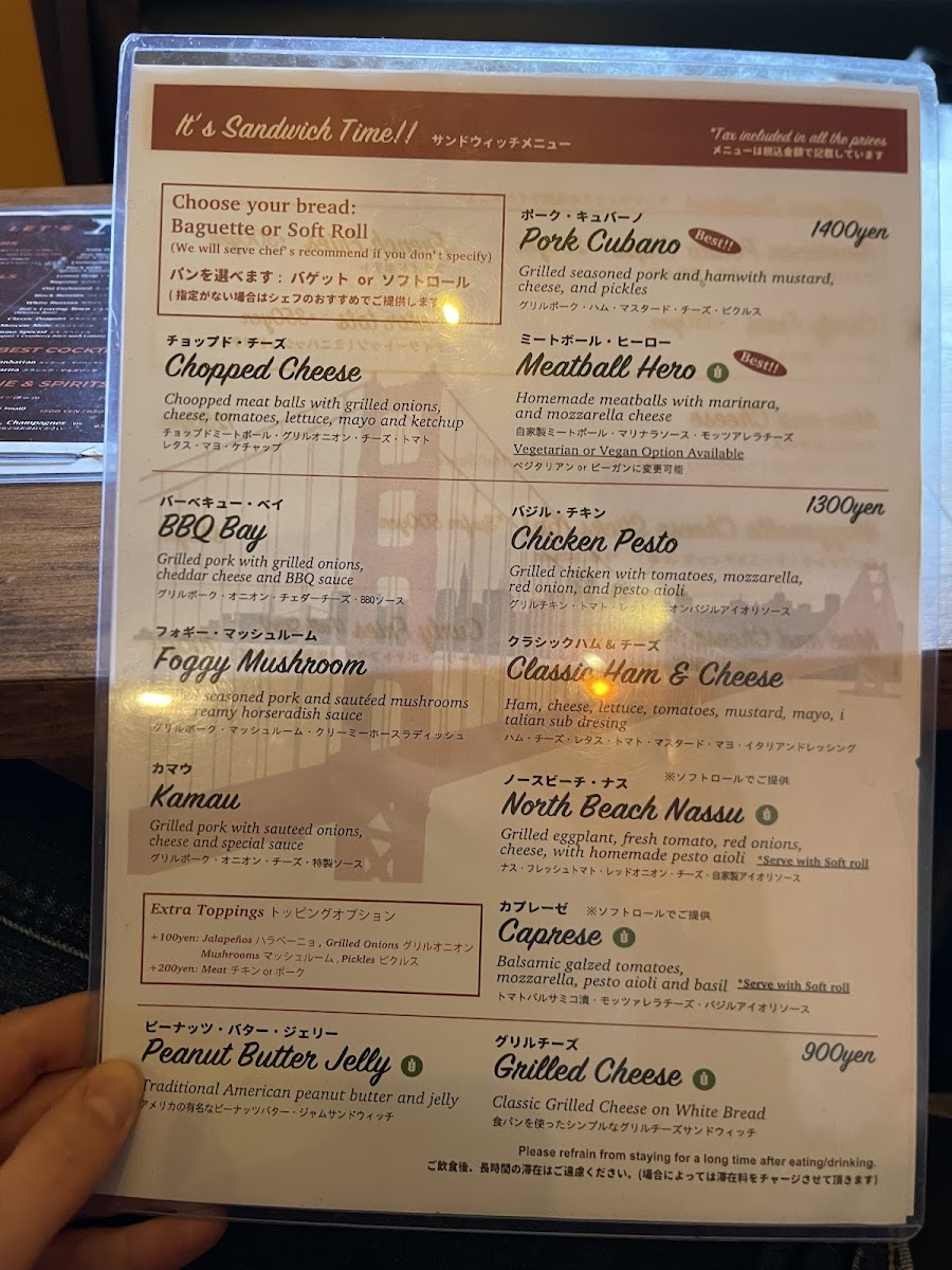 Menu Harry's Sandwich Company-10