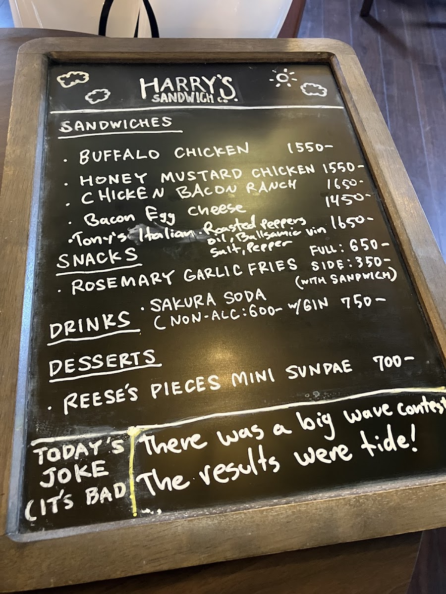 Menu Harry's Sandwich Company-4
