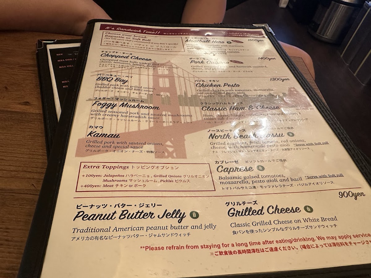 Menu Harry's Sandwich Company-9