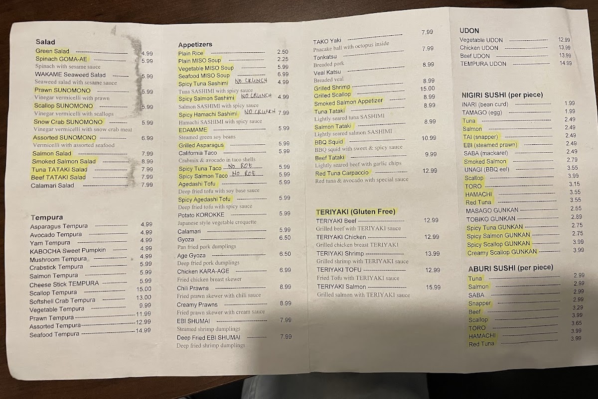 Menu Haru Sushi & Grill-1