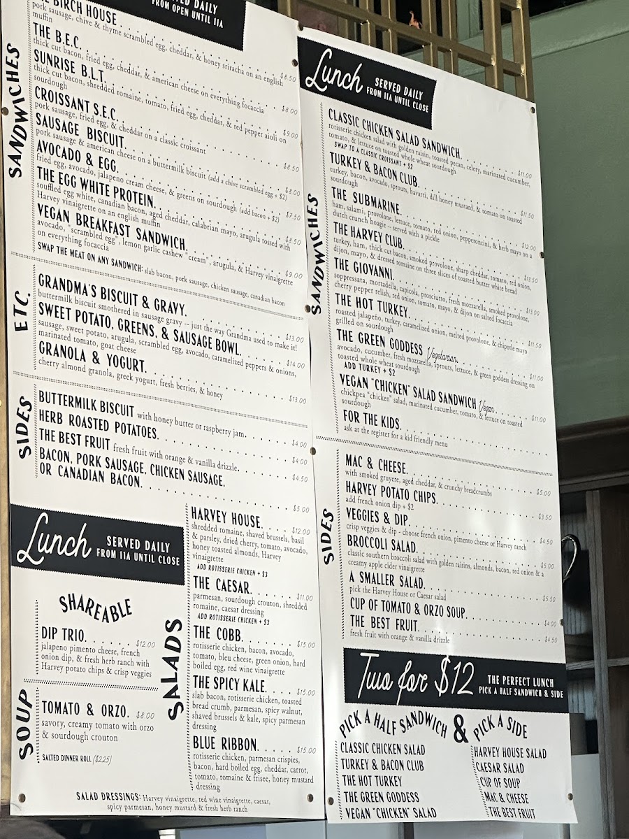 Menu Harvey Bakery & Kitchen-1