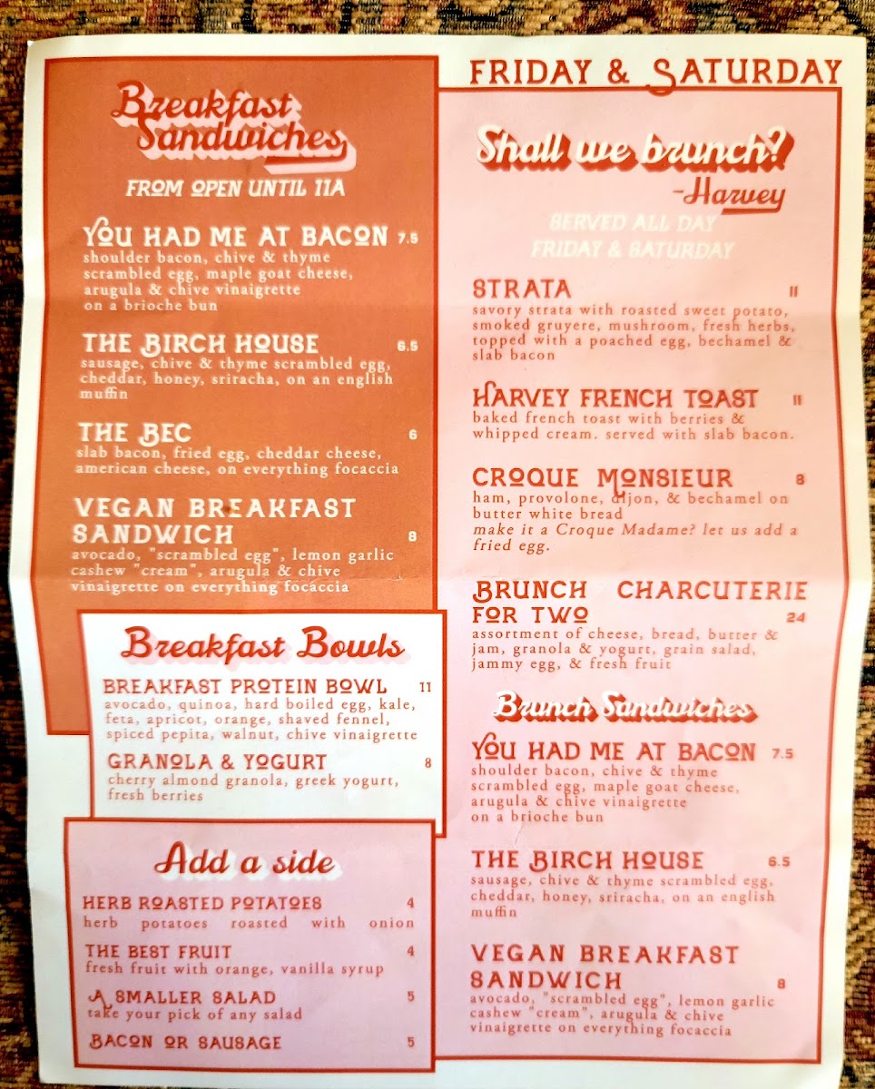 Menu Harvey Bakery & Kitchen-2