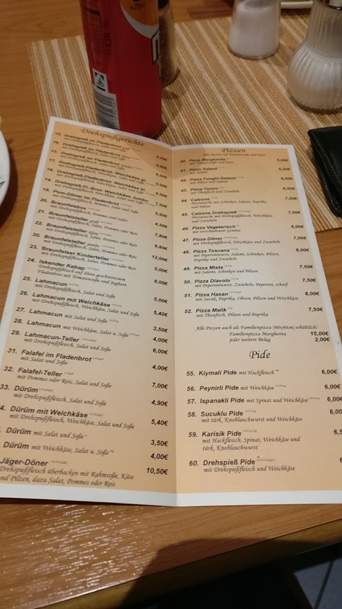 Menu Hasan's Braunfelser Grill-8