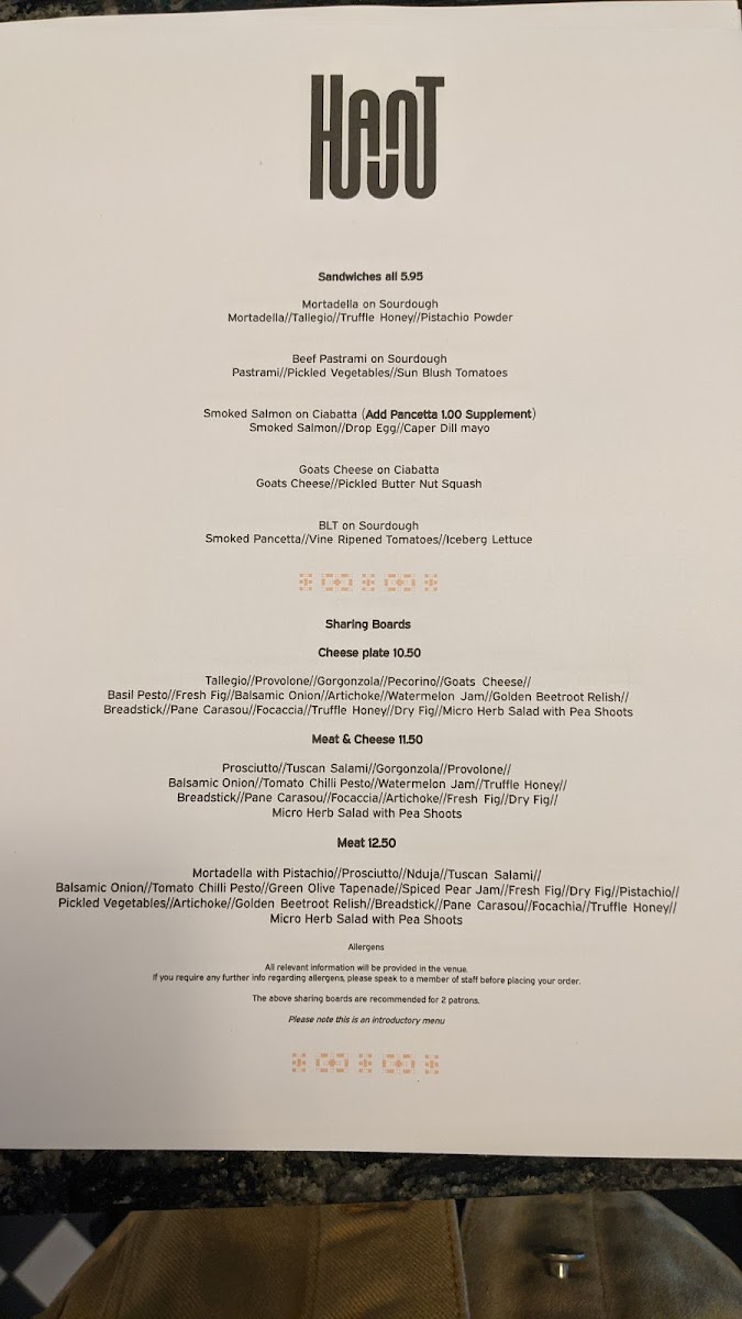 Menu Haunt Mcr-1