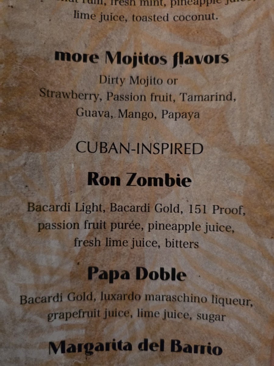 Menu Havana Carolina Restaurant & Bar-7