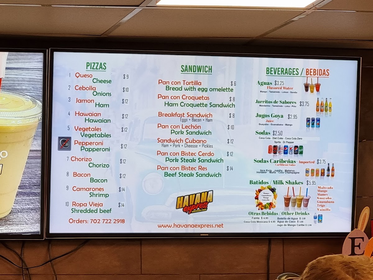 Menu Havana Express Cuban Kitchen & Bakery-1