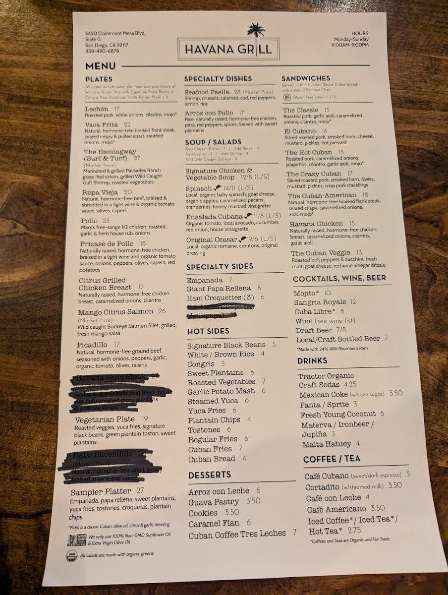 Menu Havana Grill-1