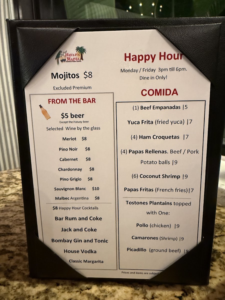 Menu Havana Mania-9