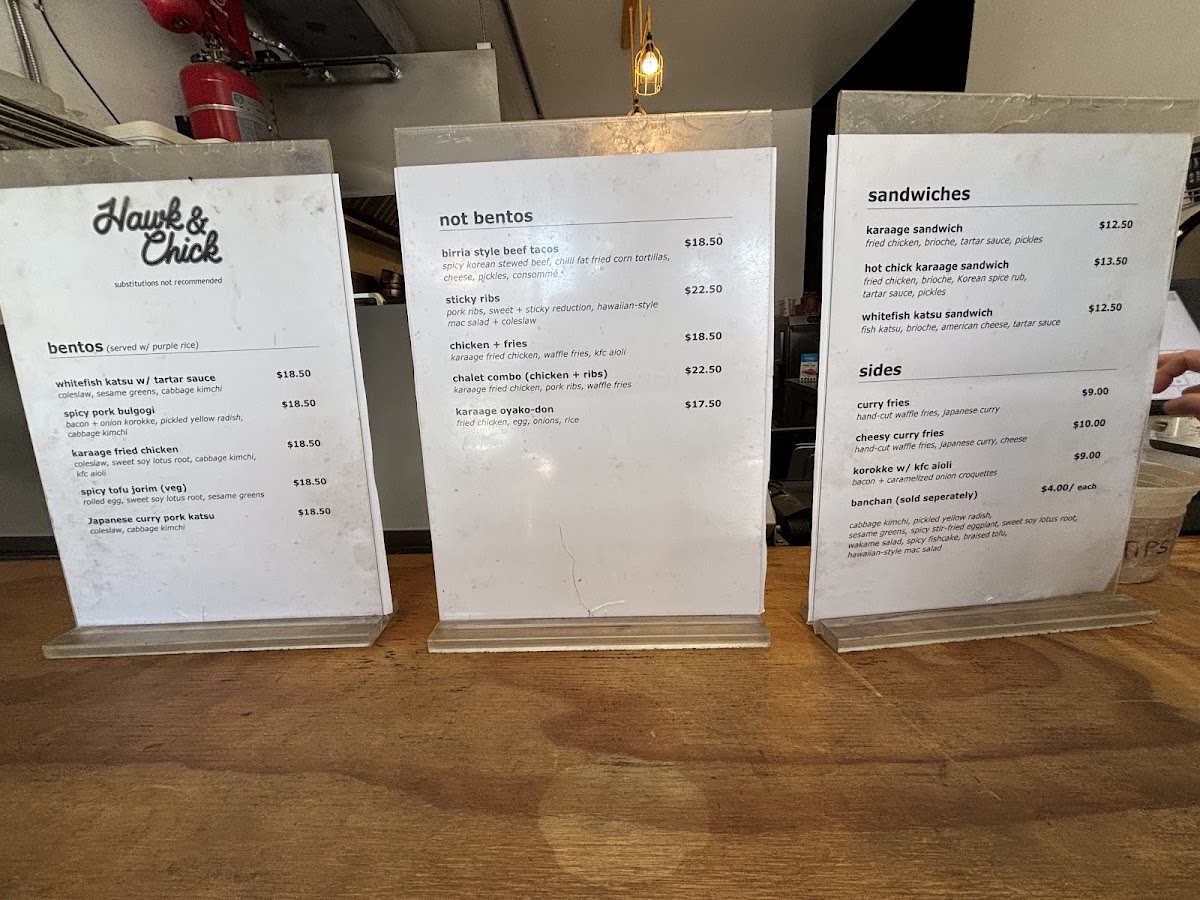 Menu Hawk & Chick-1
