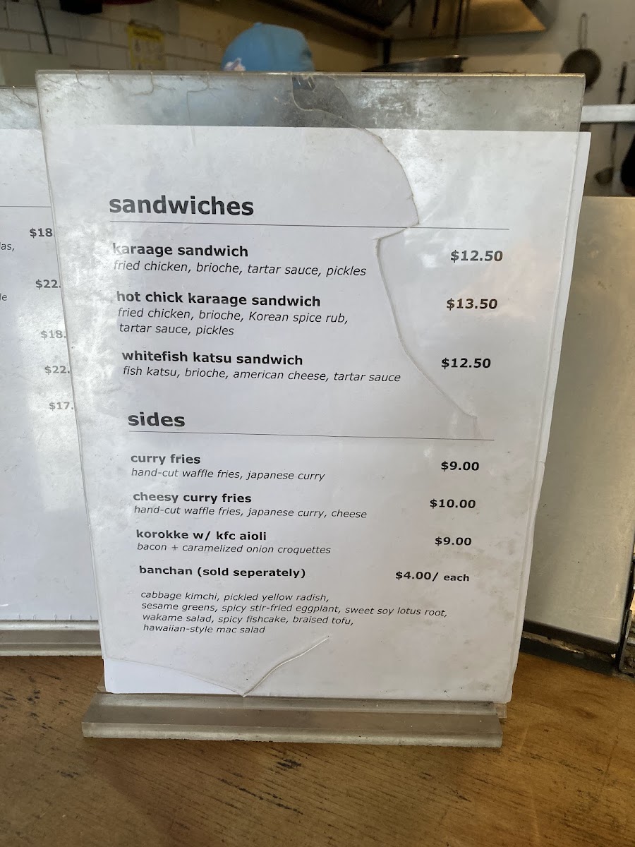 Menu Hawk & Chick-4