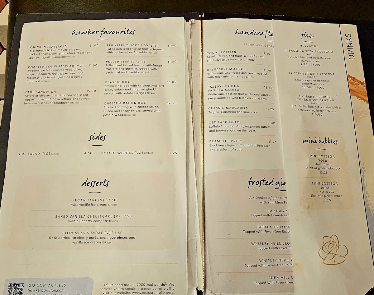 Menu Hawker Bar - Luton Airport-1