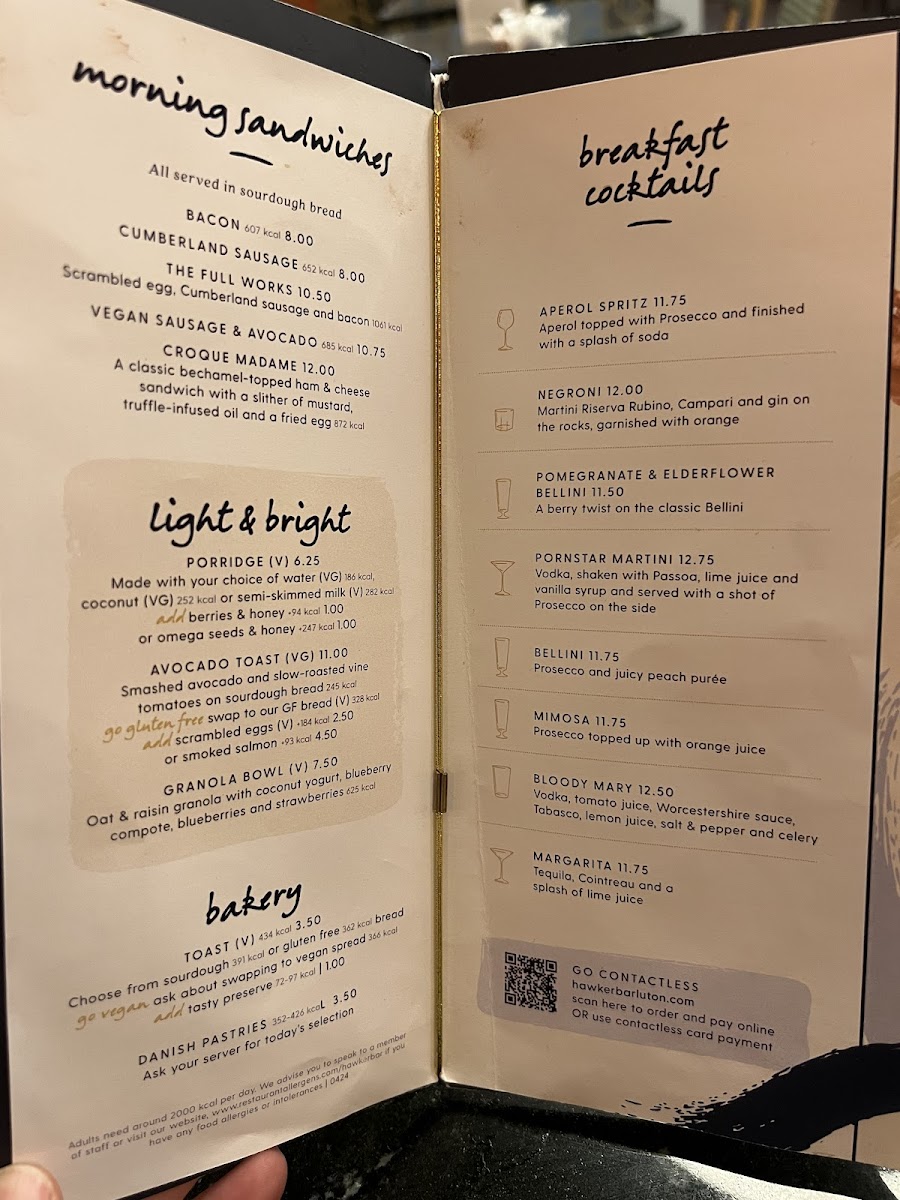 Menu Hawker Bar - Luton Airport-3