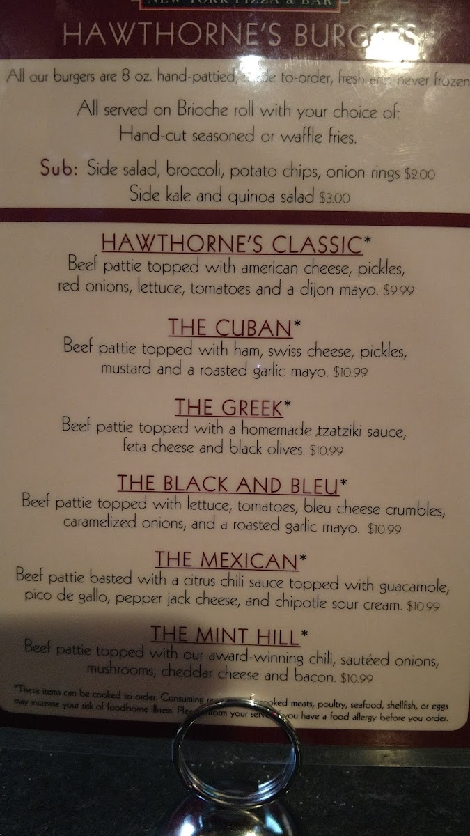 Menu Hawthorne's New York Pizza And Bar Mint Hill-10