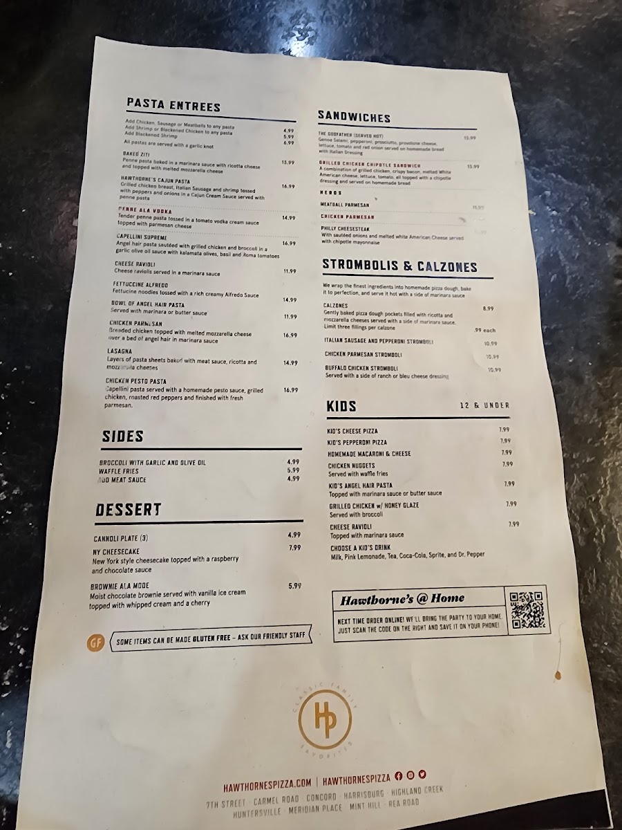 Menu Hawthorne's New York Pizza And Bar Mint Hill-2