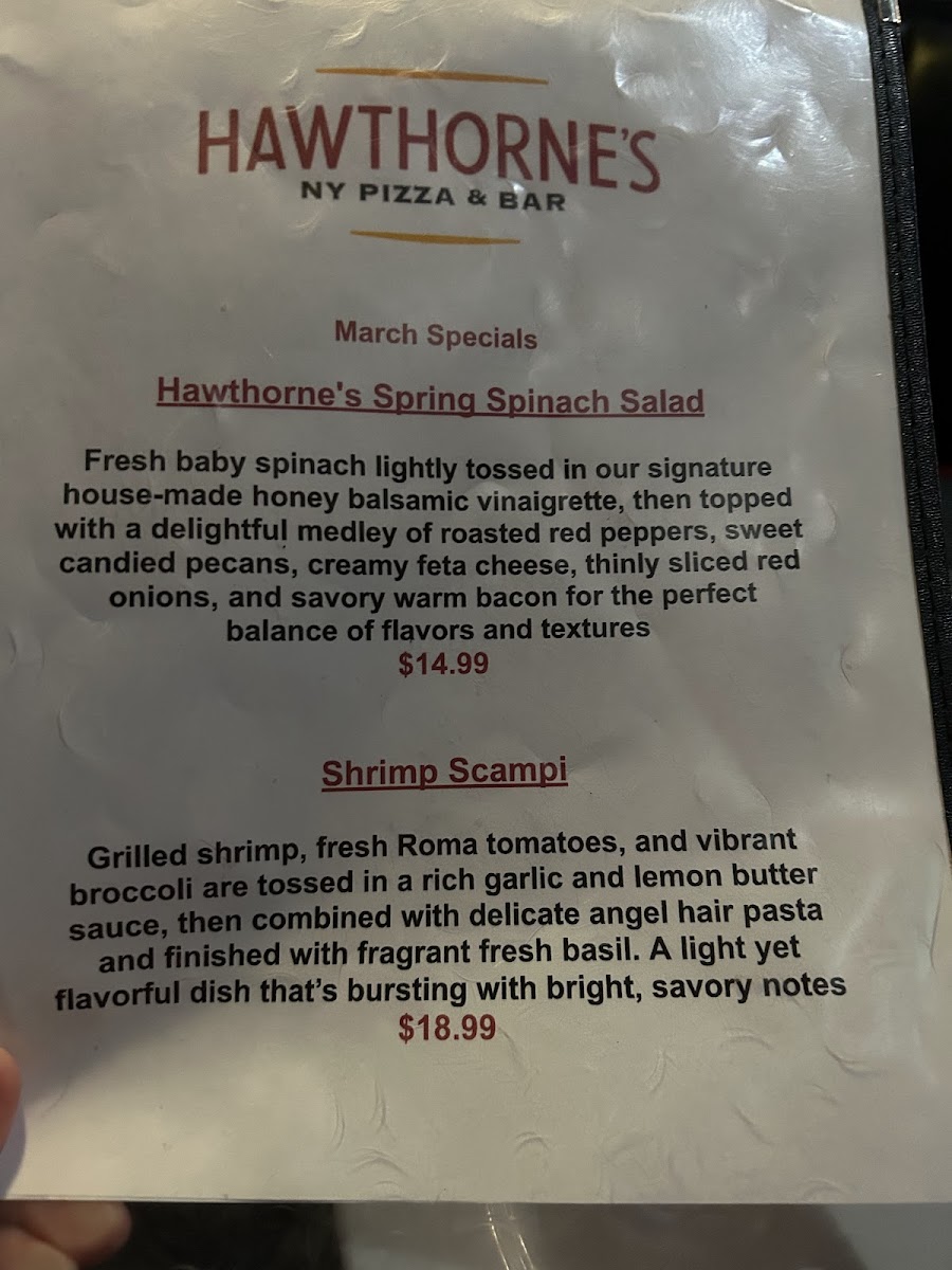 Menu Hawthorne's New York Pizza And Bar Mint Hill-3