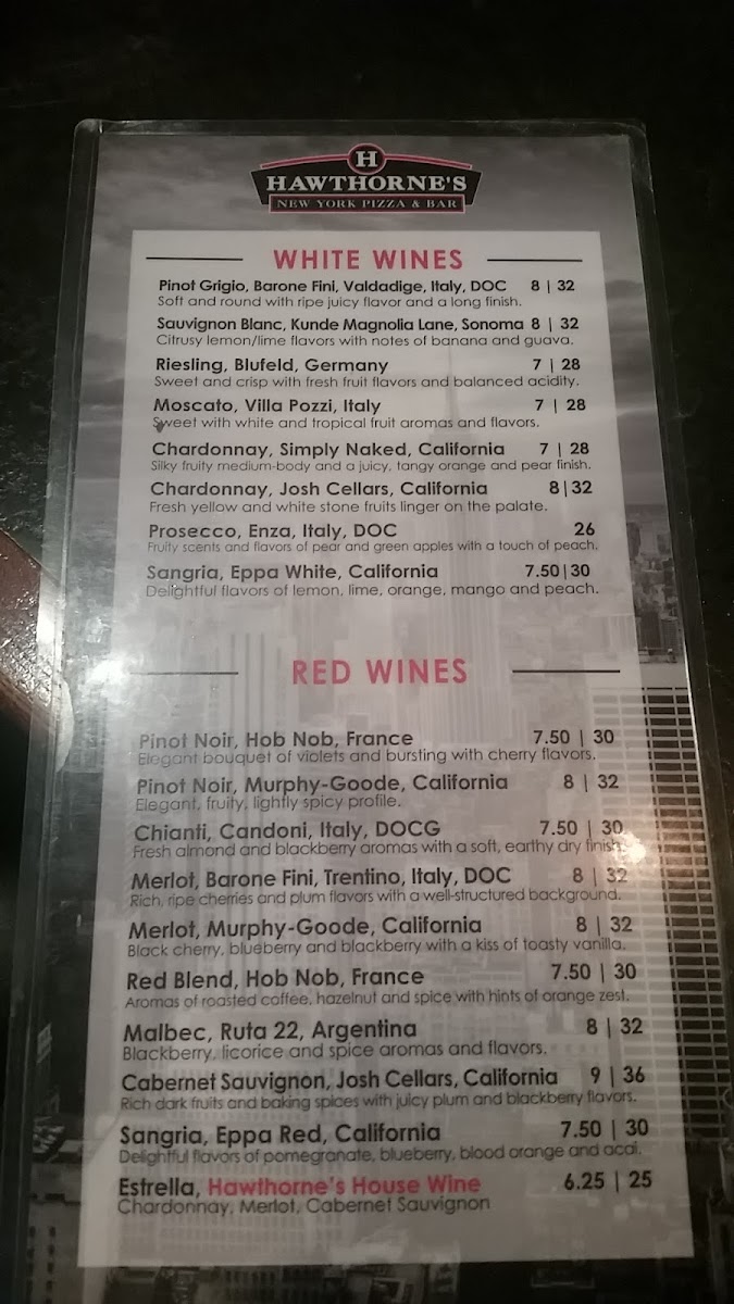 Menu Hawthorne's New York Pizza And Bar Mint Hill-9