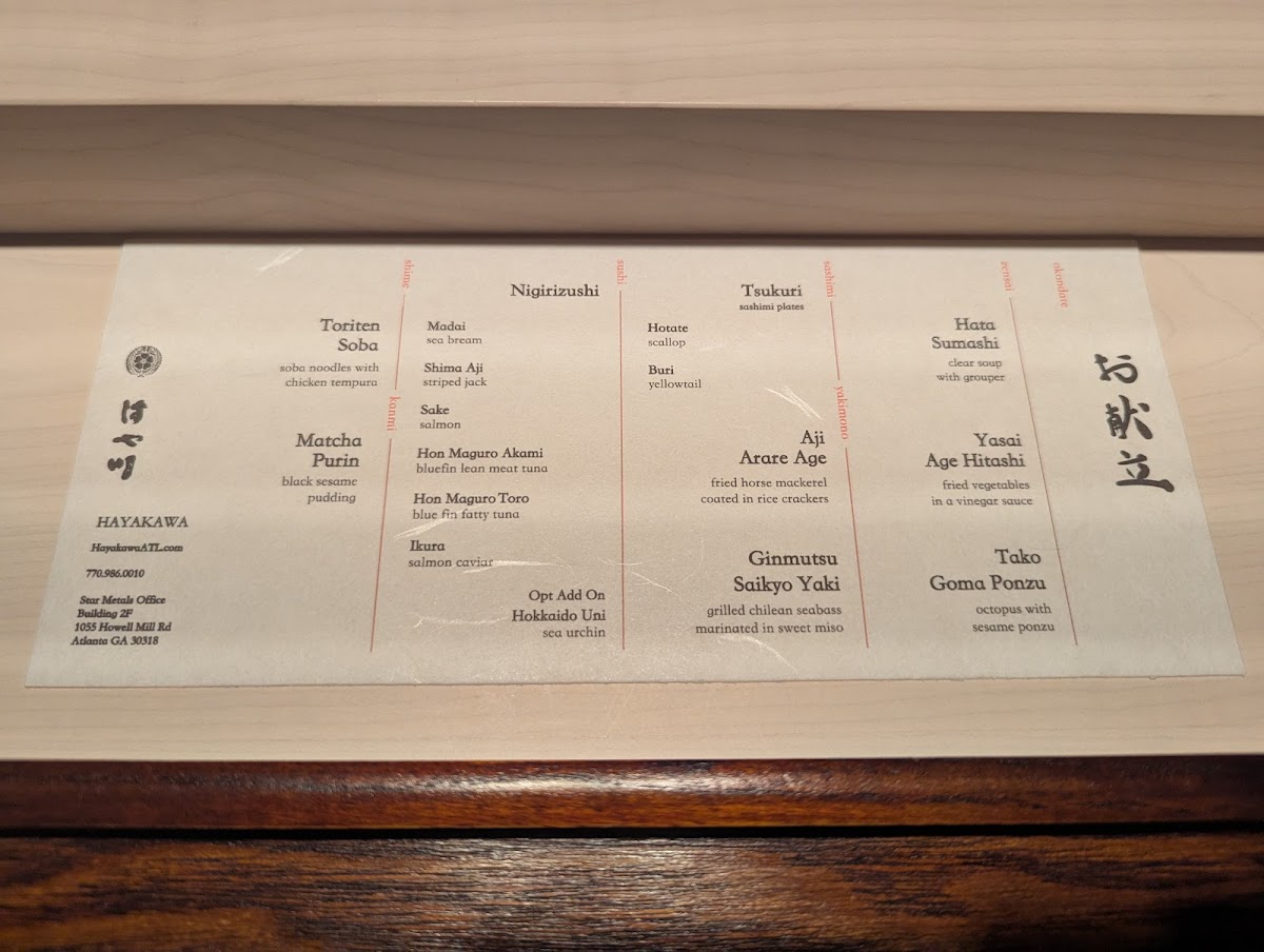 Menu Hayakawa-4