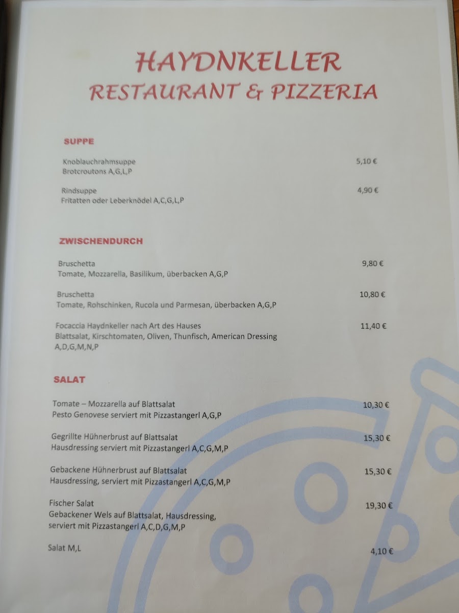 Menu Haydnkeller Restaurant & Pizzeria-8