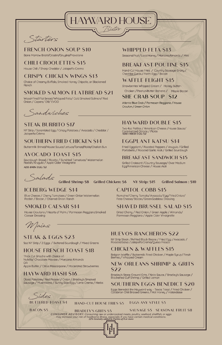 Menu Hayward House Bistro-2