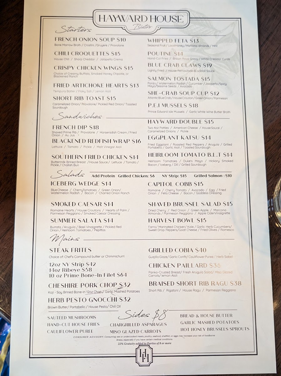 Menu Hayward House Bistro-5