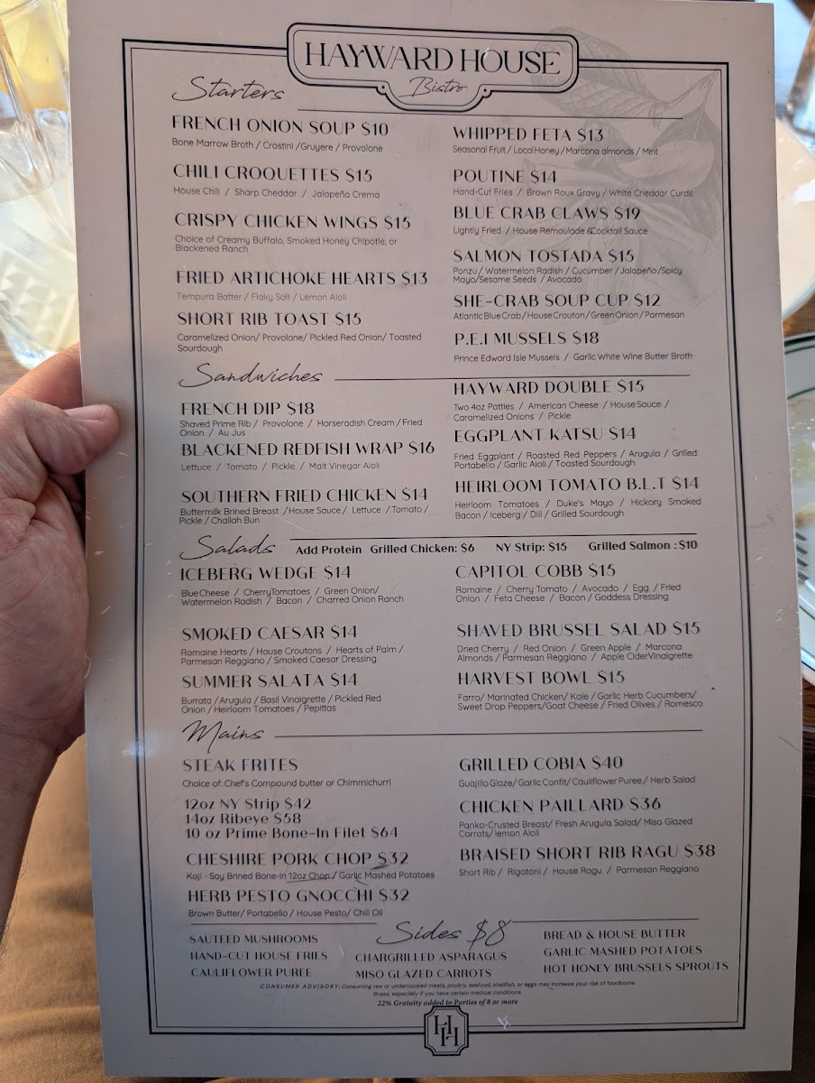 Menu Hayward House Bistro-7