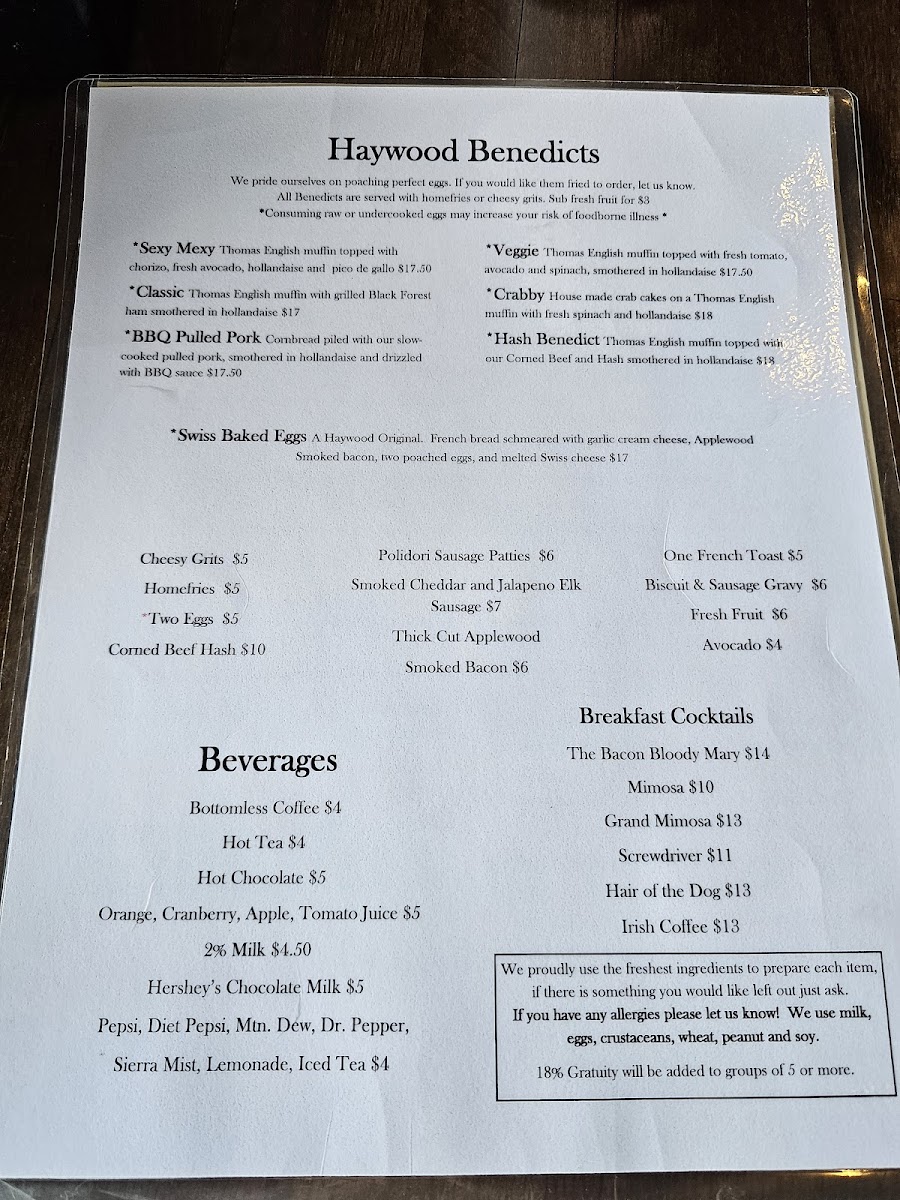 Menu Haywood Cafe-1