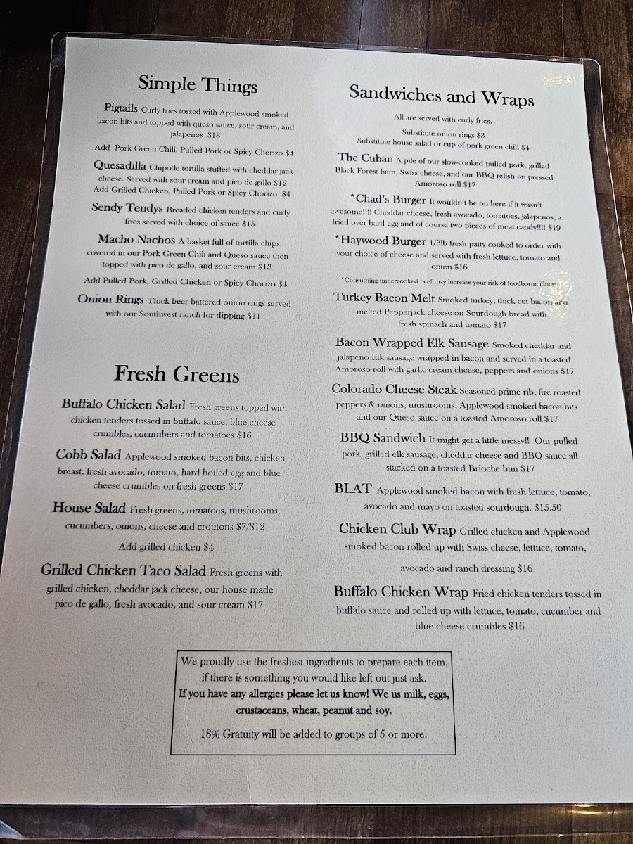 Menu Haywood Cafe-2