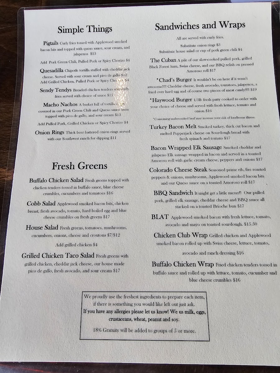 Menu Haywood Cafe-5