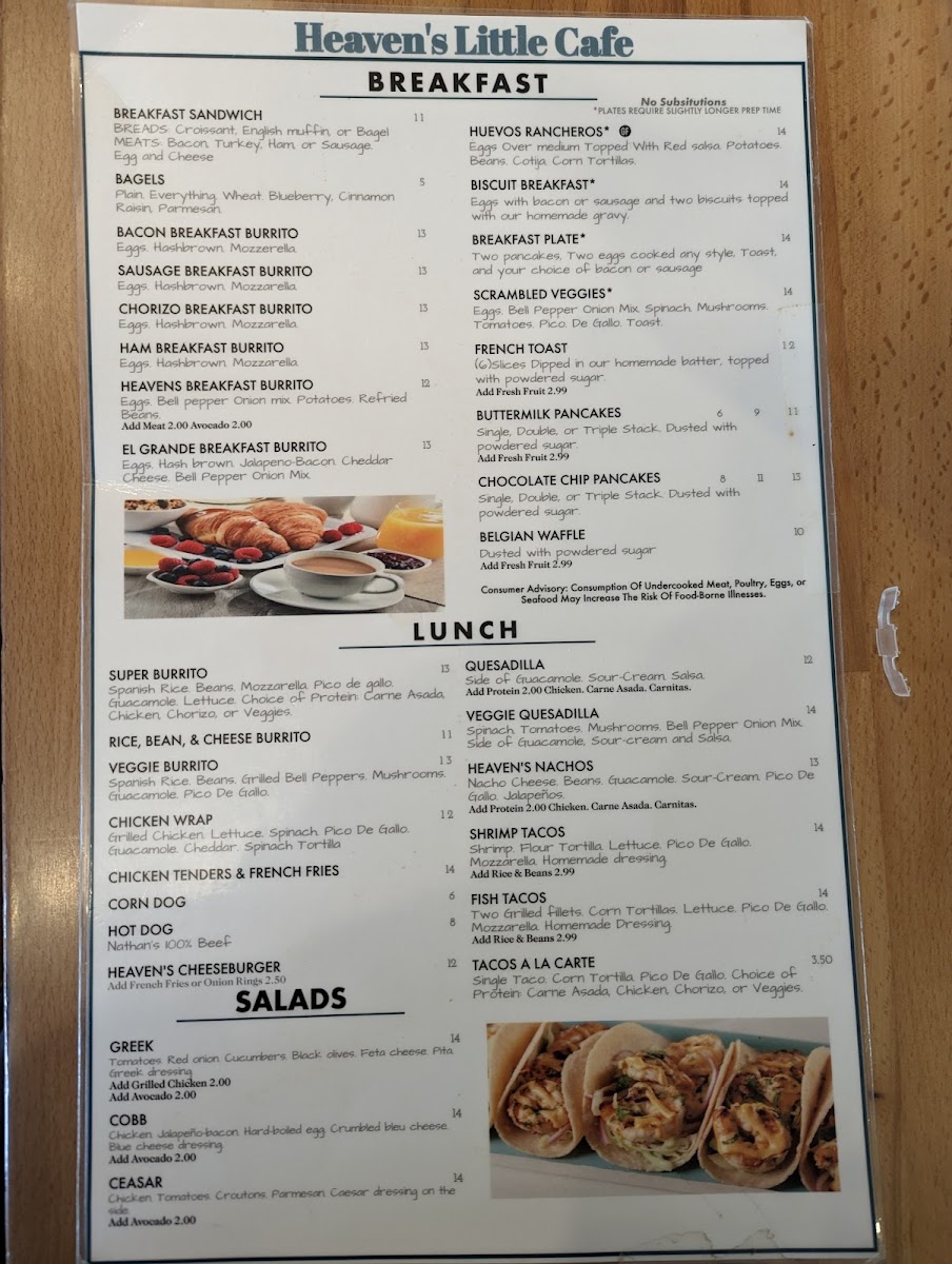 Menu Heaven's Little Café-8