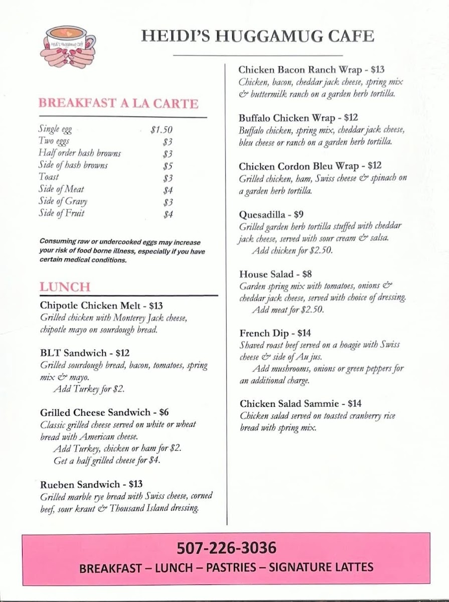 Menu Heidi’S Huggamug Cafe-2