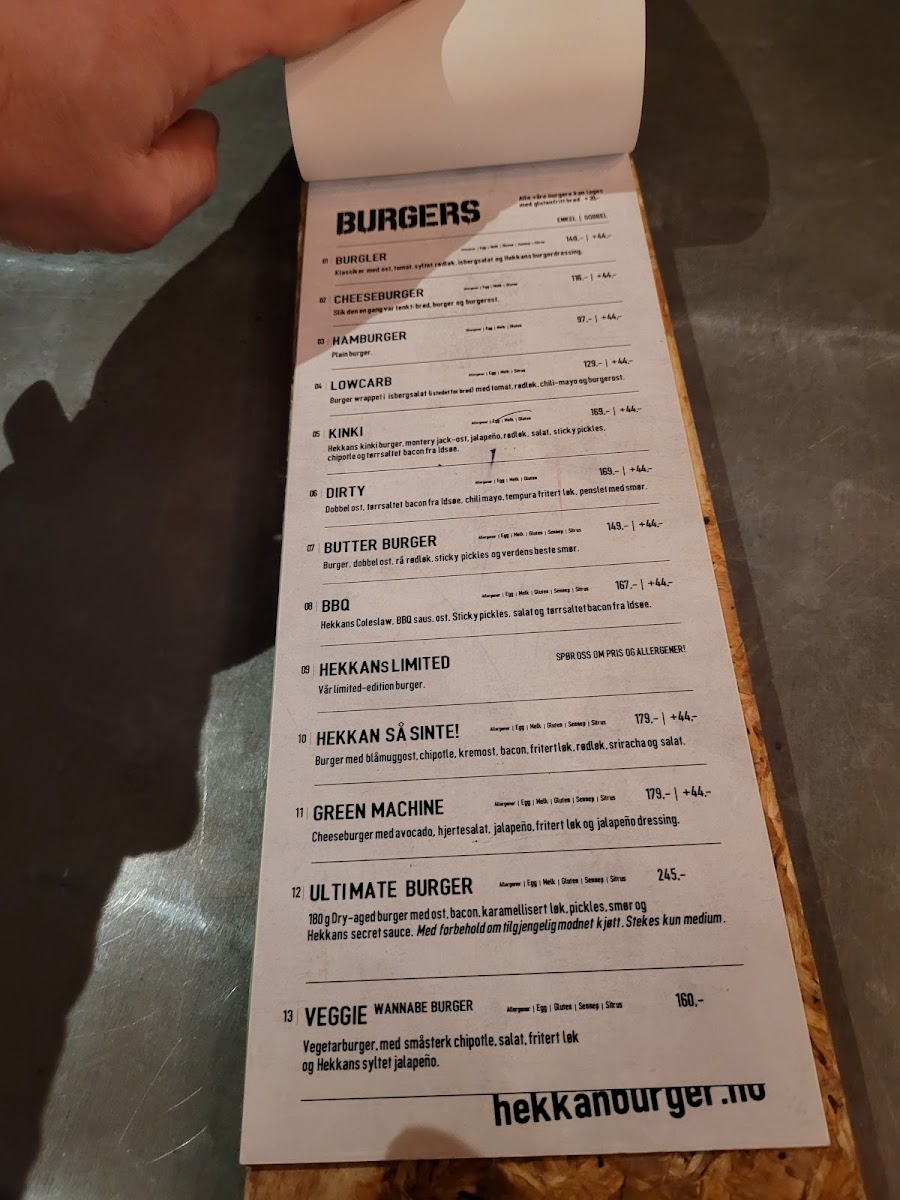 Menu Hekkan Burger Stavanger-10