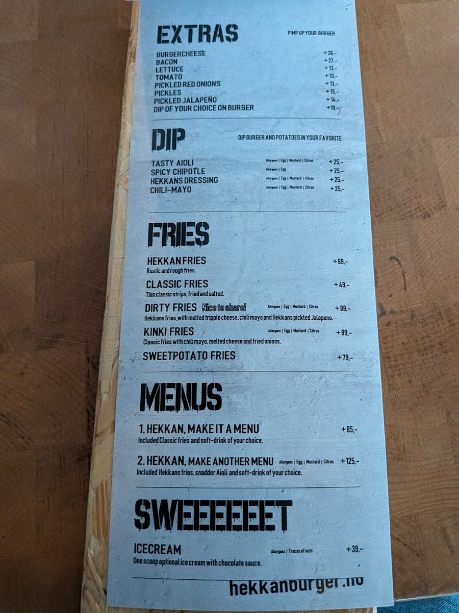 Menu Hekkan Burger Stavanger-6