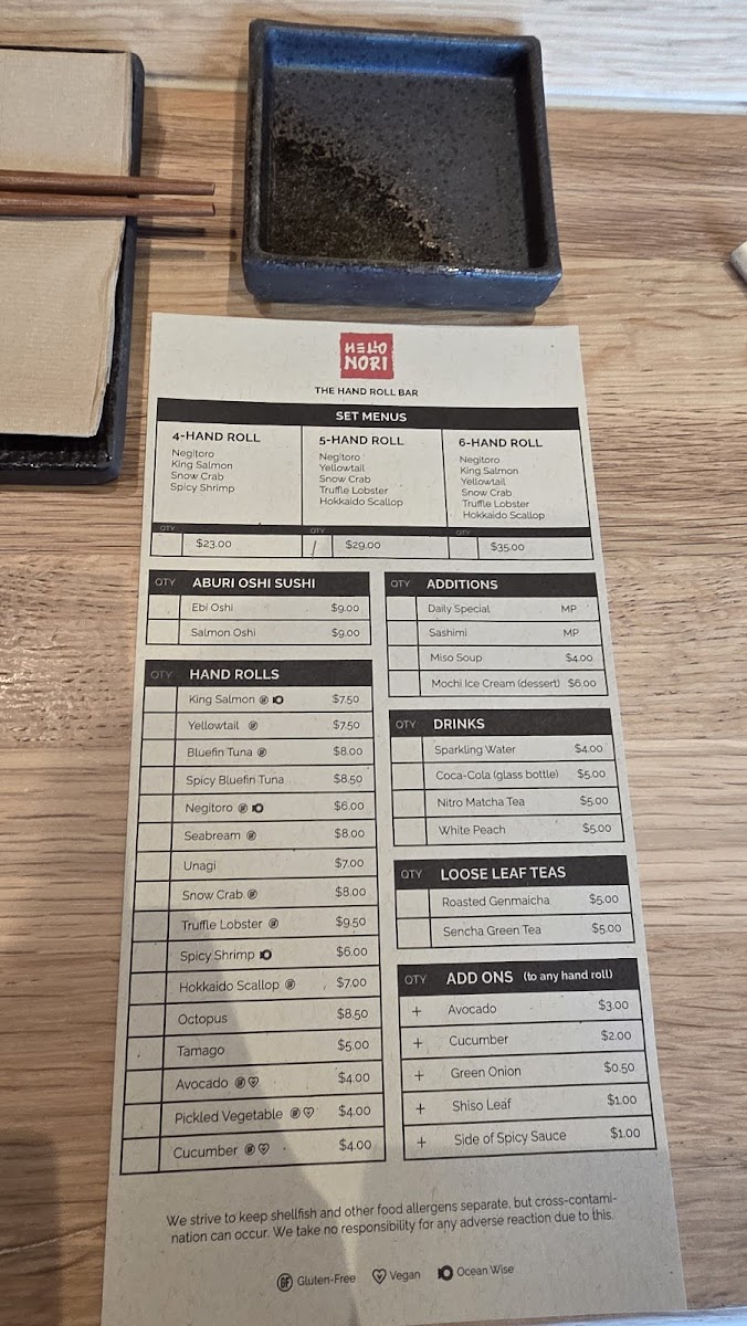 Menu Hello Nori - Richmond-7