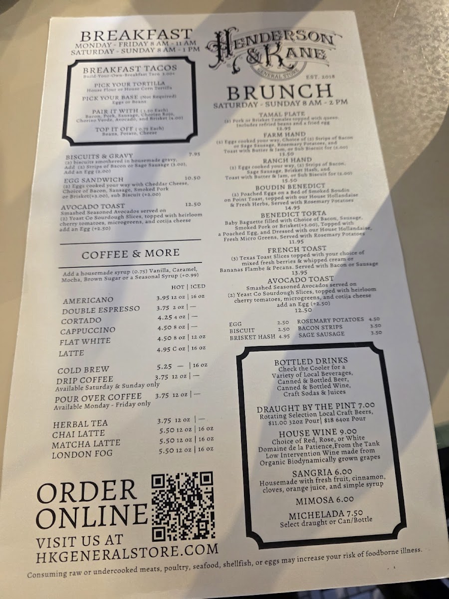 Menu Henderson & Kane-1